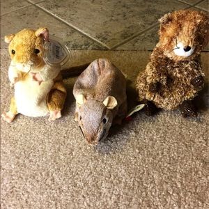 Ty Beanie Babies Pellet, Tiptoe, and Punxsutawn-e Phil